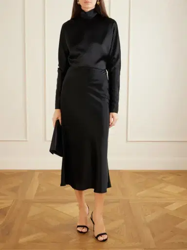 Galvan Valetta Satin Midi Skirt | Thumbnail 2 Galvan Valetta Satin Midi Skirt | Thumbnail 2