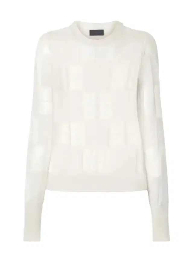 Haikure Paul Checked Mesh-trimmed Knitted Sweater