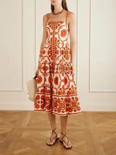Cara Cara Margarita Tiered Floral-print Cotton-poplin Midi Dress | Thumbnail 2