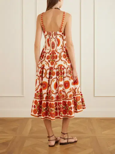 Cara Cara Margarita Tiered Floral-print Cotton-poplin Midi Dress | Thumbnail 3