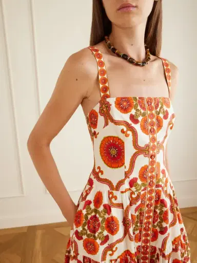 Cara Cara Margarita Tiered Floral-print Cotton-poplin Midi Dress | Thumbnail 4