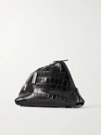 The Attico La Scala Asymmetric Croc-effect Leather Clutch | Thumbnail 4 The Attico La Scala Asymmetric Croc-effect Leather Clutch | Thumbnail 4