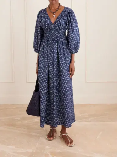 Matteau Shirred Paisley-print Organic Cotton Midi Dress | Thumbnail 2