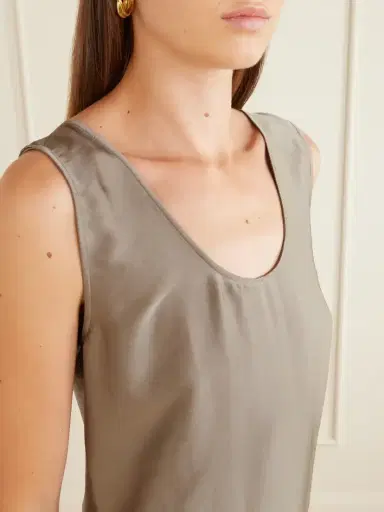FFORME Signy Gathered Frayed Satin Midi Dress | Thumbnail 4