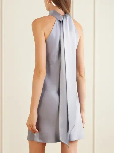 Galvan Siena Satin Halterneck Mini Dress | Thumbnail 3