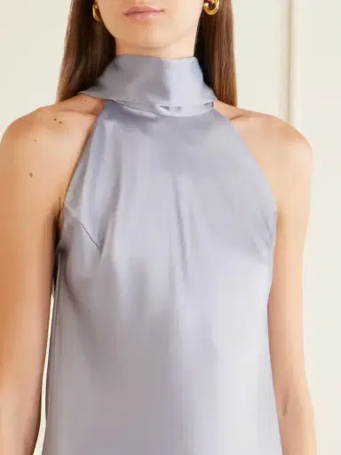 Galvan Siena Satin Halterneck Mini Dress | Thumbnail 4