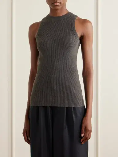 Lisa Yang Amya Ribbed Cotton And Cashmere-blend Tank | Thumbnail 3 Lisa Yang Amya Ribbed Cotton And Cashmere-blend Tank | Thumbnail 3