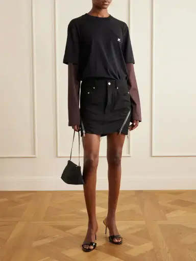 Courrèges Logo-embroidered Cotton-jersey T-shirt | Thumbnail 2