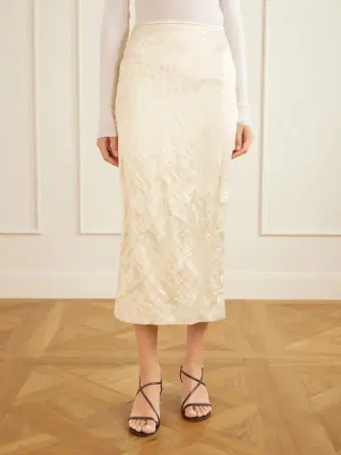 FFORME Mena Cloqué Cotton-blend Midi Skirt | Thumbnail 3