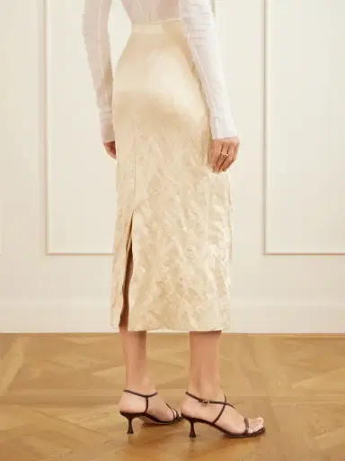 FFORME Mena Cloqué Cotton-blend Midi Skirt | Thumbnail 4