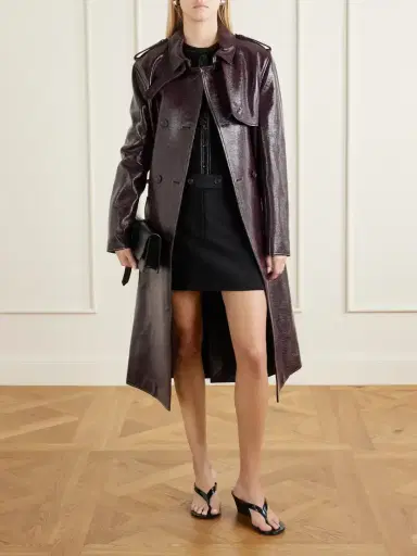Courrèges Belted Cotton-blend Vinyl Trench Coat | Thumbnail 2 Courrèges Belted Cotton-blend Vinyl Trench Coat | Thumbnail 2
