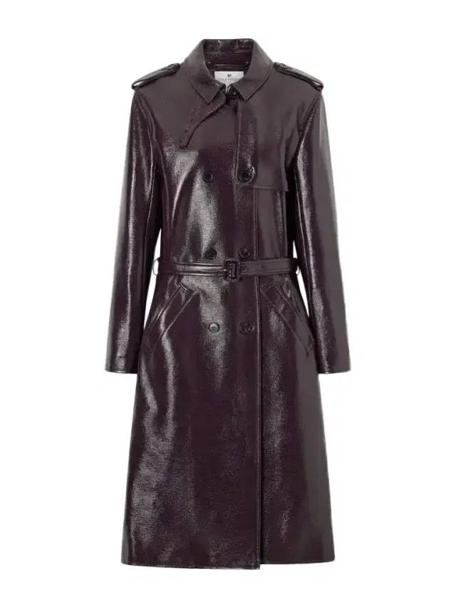 Courreges Belted Cotton-blend Vinyl Trench Coat