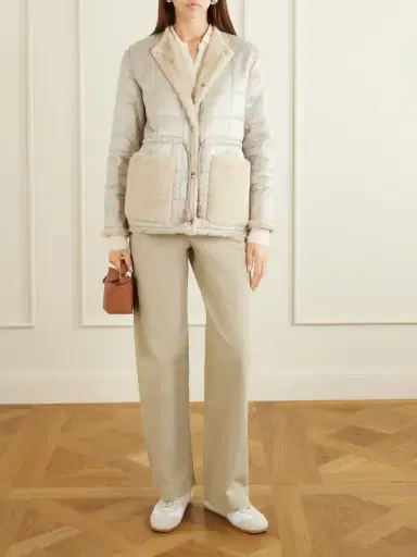 Moncler Tipule Plush And Leather-trimmed Shell Jacket | Thumbnail 2