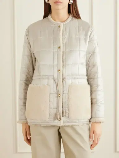 Moncler Tipule Plush And Leather-trimmed Shell Jacket | Thumbnail 3