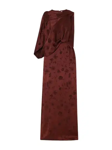 Erdem Draped Floral-jacquard Crepon Gown | Thumbnail 1 Erdem Draped Floral-jacquard Crepon Gown | Thumbnail 1
