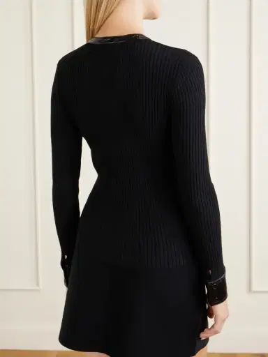 Courrèges Logo-embroidered Ribbed-knit Cardigan | Thumbnail 4 Courrèges Logo-embroidered Ribbed-knit Cardigan | Thumbnail 4