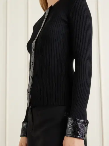 Courrèges Logo-embroidered Ribbed-knit Cardigan | Thumbnail 6 Courrèges Logo-embroidered Ribbed-knit Cardigan | Thumbnail 6