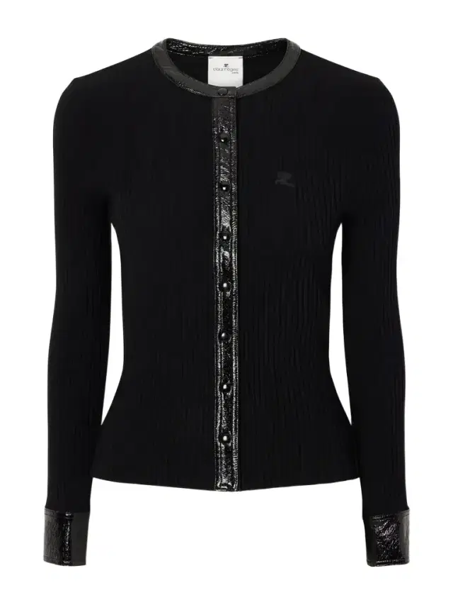 Courreges Logo-embroidered Ribbed-knit Cardigan