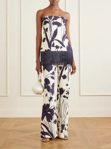 Cara Cara Benita Fringed Floral-print Stretch-crepe Tank | Thumbnail 2