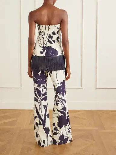 Cara Cara Benita Fringed Floral-print Stretch-crepe Tank | Thumbnail 3