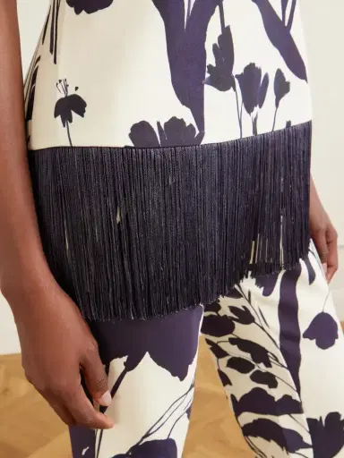 Cara Cara Benita Fringed Floral-print Stretch-crepe Tank | Thumbnail 4