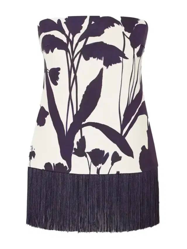 Cara Cara Benita Fringed Floral-print Stretch-crepe Tank