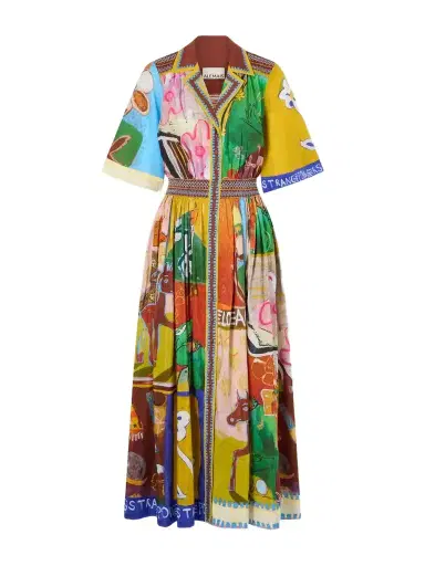ALÉMAIS Mlak Shirred Pleated Printed Cotton And Silk-blend Voile Midi Dress | Thumbnail 1 ALÉMAIS Mlak Shirred Pleated Printed Cotton And Silk-blend Voile Midi Dress | Thumbnail 1