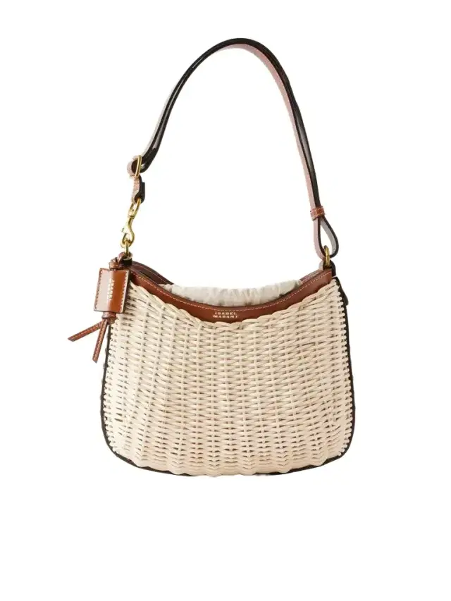 Isabel Marant Oskan Wicker Leather-trimmed Wicker Shoulder Bag