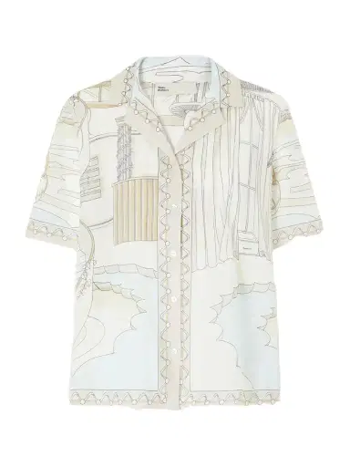 Tory Burch Printed Cotton-voile Shirt | Thumbnail 1 Tory Burch Printed Cotton-voile Shirt | Thumbnail 1
