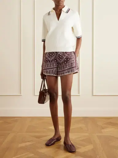 Veronica Beard Tennison Printed Cotton-blend Voile Shorts | Thumbnail 2