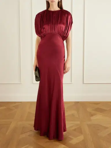 Tove Coco Gathered Satin Maxi Dress | Thumbnail 2