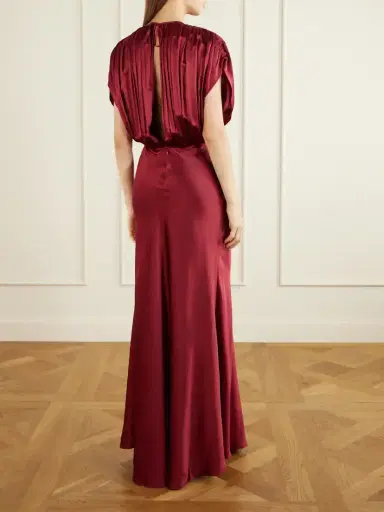 Tove Coco Gathered Satin Maxi Dress | Thumbnail 3