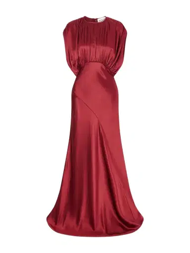 Tove Coco Gathered Satin Maxi Dress | Thumbnail 1