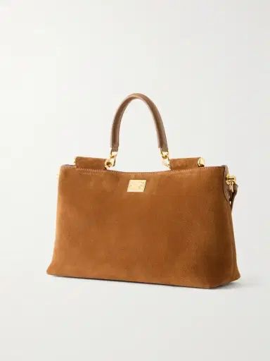Dolce & Gabbana Vittoria Leather-trimmed Suede Tote | Thumbnail 4