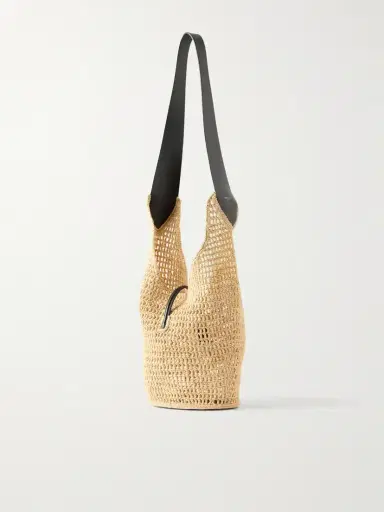 DeMellier The Siena Leather-trimmed Raffia Tote | Thumbnail 4