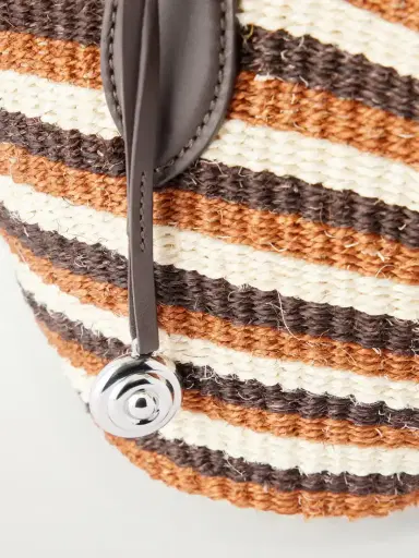 Liffner Leather-trimmed Striped Sisal Tote | Thumbnail 5 Liffner Leather-trimmed Striped Sisal Tote | Thumbnail 5