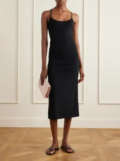 TOTEME Ruched Stretch-jersey Midi Dress | Thumbnail 2