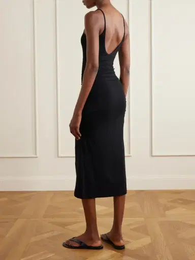 TOTEME Ruched Stretch-jersey Midi Dress | Thumbnail 3