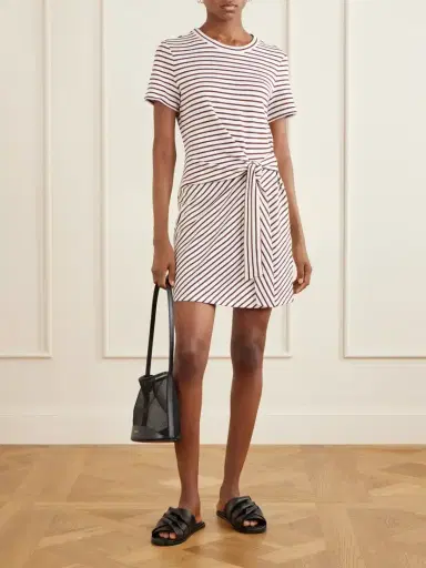Veronica Beard Elvaris Striped Knotted Jersey Mini Dress | Thumbnail 2