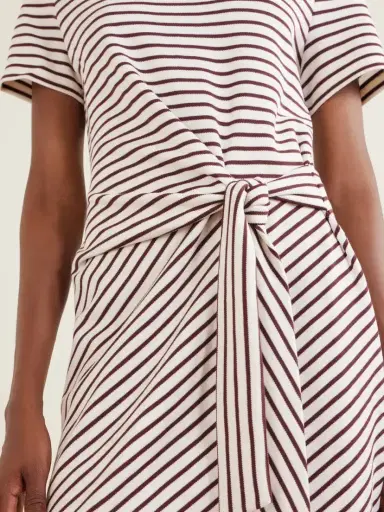 Veronica Beard Elvaris Striped Knotted Jersey Mini Dress | Thumbnail 4