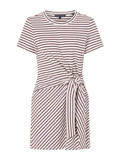 Veronica Beard Elvaris Striped Knotted Jersey Mini Dress | Thumbnail 1