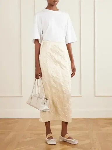 MM6 MAISON MARGIELA Logo-printed Leather-trimmed Mesh Ballet Flats | Thumbnail 4
