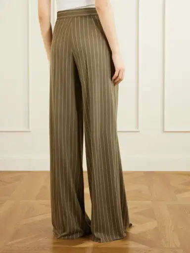 Max Mara Striped Pleated Jersey Wide-leg Pants | Thumbnail 4 Max Mara Striped Pleated Jersey Wide-leg Pants | Thumbnail 4