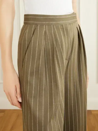 Max Mara Striped Pleated Jersey Wide-leg Pants | Thumbnail 5 Max Mara Striped Pleated Jersey Wide-leg Pants | Thumbnail 5