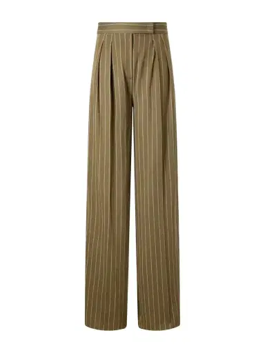 Max Mara Striped Pleated Jersey Wide-leg Pants | Thumbnail 1 Max Mara Striped Pleated Jersey Wide-leg Pants | Thumbnail 1