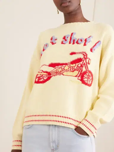 Mother The Big Jumper Intarsia-knit Cotton Sweater | Thumbnail 4 Mother The Big Jumper Intarsia-knit Cotton Sweater | Thumbnail 4
