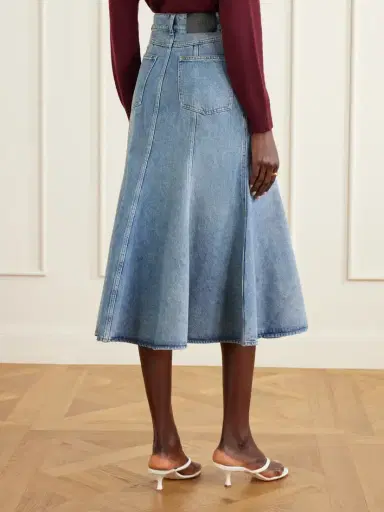 Erdem Embroidered Paneled Denim Midi Skirt | Thumbnail 4 Erdem Embroidered Paneled Denim Midi Skirt | Thumbnail 4