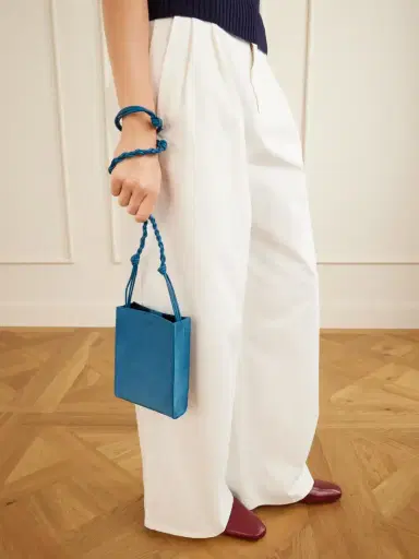 Jil Sander Tangle Small Leather-trimmed Suede Shoulder Bag | Thumbnail 2 Jil Sander Tangle Small Leather-trimmed Suede Shoulder Bag | Thumbnail 2