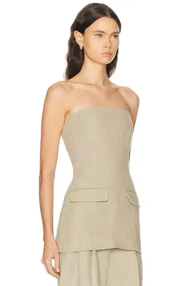 TOTEME Strapless Linen Pocket Top | Thumbnail 2 TOTEME Strapless Linen Pocket Top | Thumbnail 2