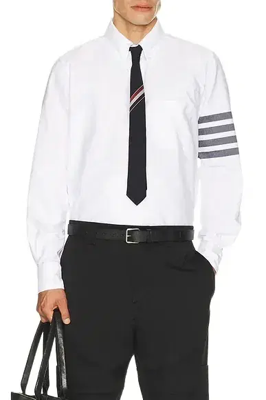 Thom Browne Straight Fit Button Down Long Sleeve Shirt